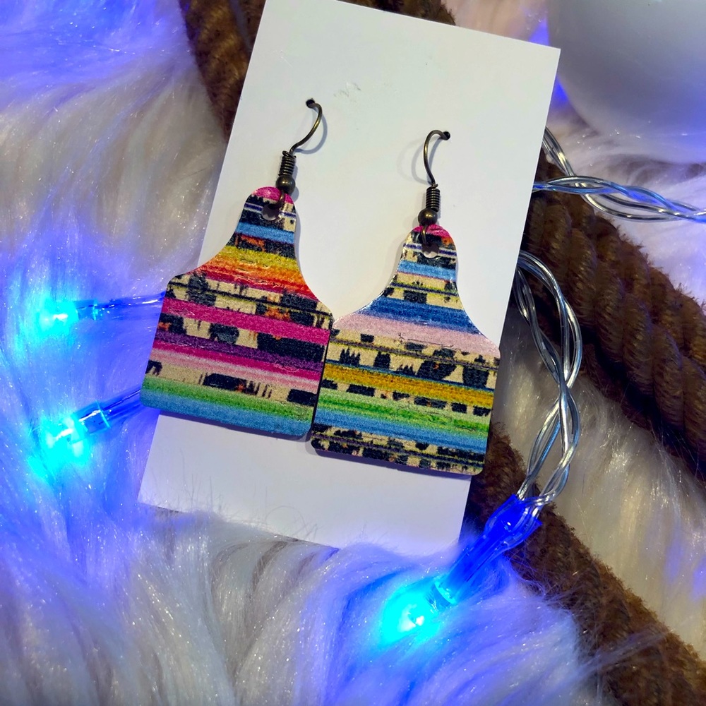 🐮🖤 Cow Tag Earrings 🖤🐮